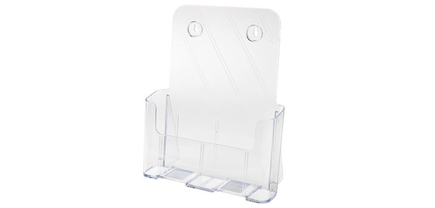 Porte-brochures, incliné, A4 portrait, transparent