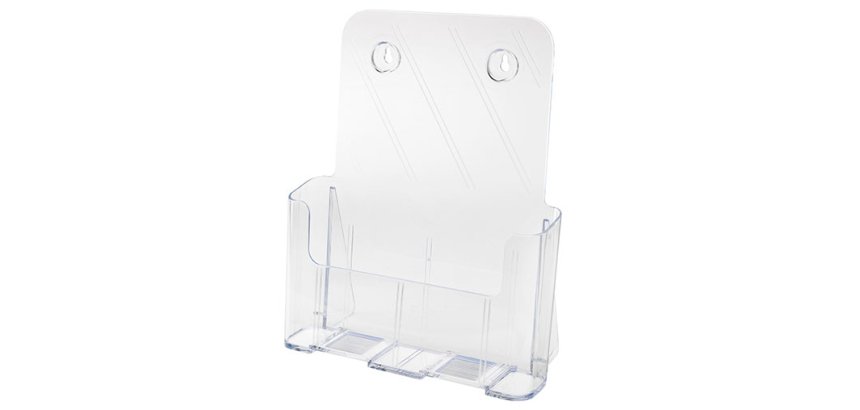 Porte-brochures, incliné, A4 portrait, transparent