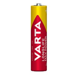 Varta Longlife Max Power, Batteria Alcalina, AAA, Micro, LR03, 1.5V, Blister da 4, Made in Germany