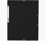 Chemise exacompta 3 rabats carte lustree 355gr a4        fermeture elastique etiquette coloris noir lot 10 unites