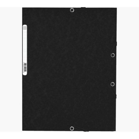 Chemise exacompta 3 rabats carte lustree 355gr a4        fermeture elastique etiquette coloris noir lot 10 unites