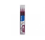 Recharge roller pilot frixion ball 07 pointe moyenne        coloris rouge bordeaux - set  de 3 un