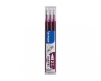 Recharge roller pilot frixion ball 07 pointe moyenne        coloris rouge bordeaux - set  de 3 un