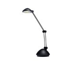 Lampe à LED Space Noire satiné métal et ABS - Bras 17 et 26 cm, Tête D9,5 cm Socle D13 cm