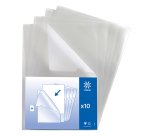 Chemise coin plastique Viquel A4 polypropylène 13/100ème incolore - Paquet de 10
