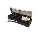 Tiroir caisse raccordement RJ12 8 compartiments monnaie,7 Billets Noir argent L46x H10x P17 cm