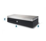 Tiroir caisse raccordement RJ12 8 compartiments monnaie,7 Billets Noir argent L46x H10x P17 cm