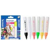 Marqueur peinture pilot pintor encre couvrante tous supports pointe moyenne coloris neon assortis pochette 6 unités