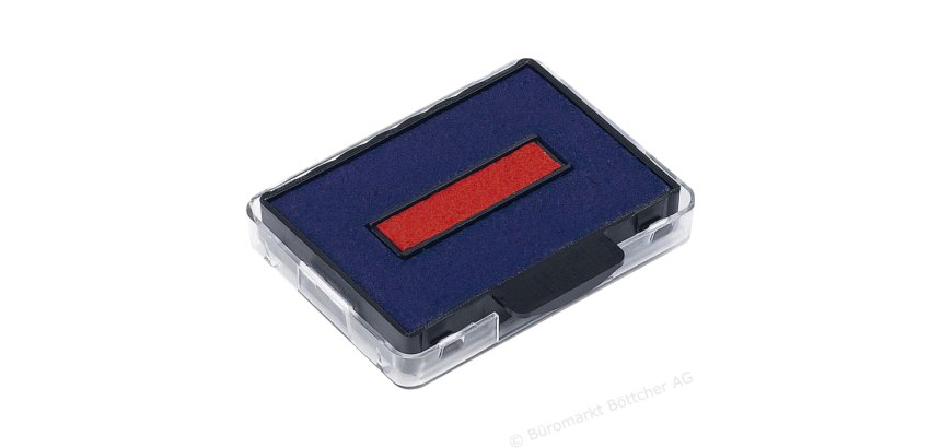 Cassette encrage bicolore trodat 6/50/2 pour tampon encreur 5430/5431/5435/5546 bleu/ro   uge