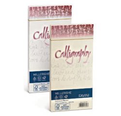 Busta Calligraphy Millerighe - 110 x 220 mm - 100 gr - bianco 01 - Favini - conf. 25 pezzi