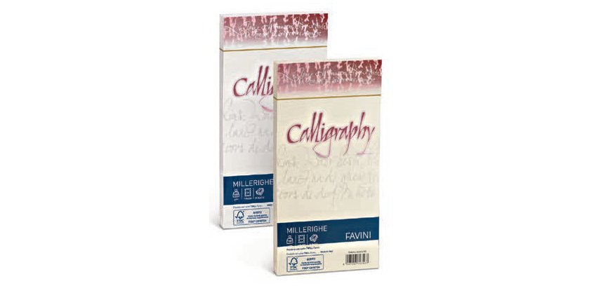 Busta Calligraphy Millerighe - 110 x 220 mm - 100 gr - bianco 01 - Favini - conf. 25 pezzi