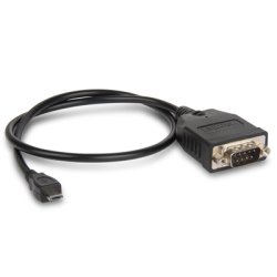 Hamlet XURS232MICROTG serial cable Black 0.45 m RS-232 DB9 Micro USB