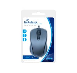 MediaRange MROS201 Büro-Maus beidseitig USB Typ-A Optisch 1000 DPI