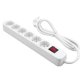 Multiprise mediarange parafoudre 6 prises interrupteur on/off sécurité enfant longueur cordon 1.4m
