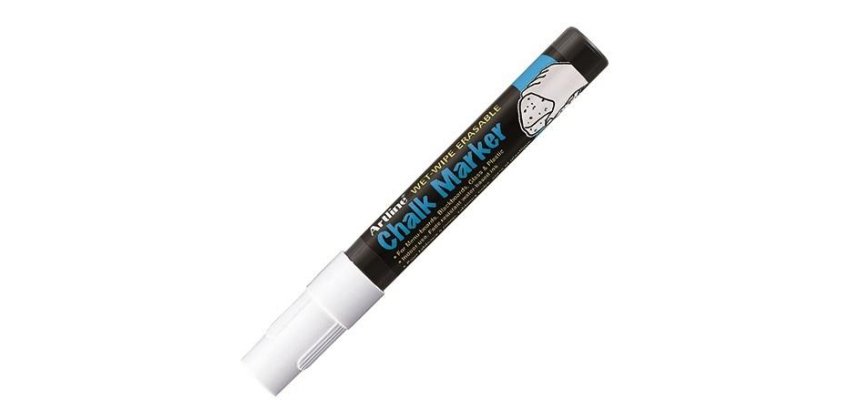 Marqueur artline fenêtres pointe fibre acrylique conique 4mm encre liquide craie pigmentée base eau inodore blanc