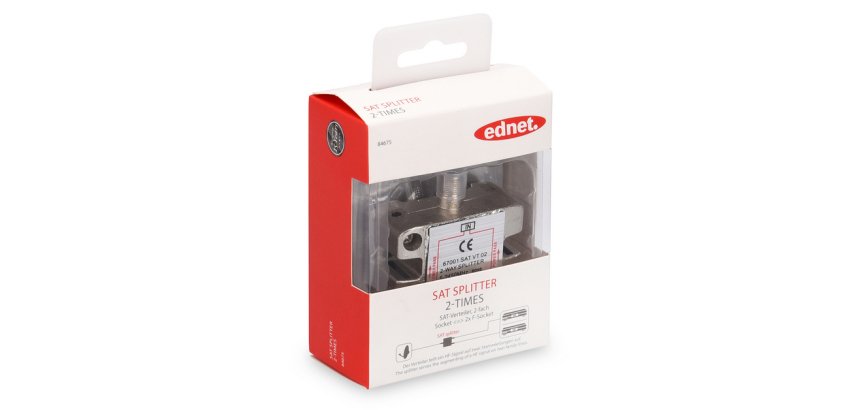 Ednet 84675 cable divisor y combinador Divisor de señal para cable coaxial Metálico