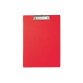 Porte-bloc simple A4 en PVC avec pince métal. Coloris rouge