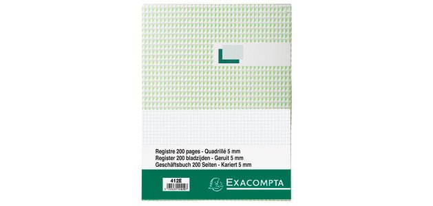 Registre standard exacompta 210x297mm 5x5mm folioté vertical 200 pages