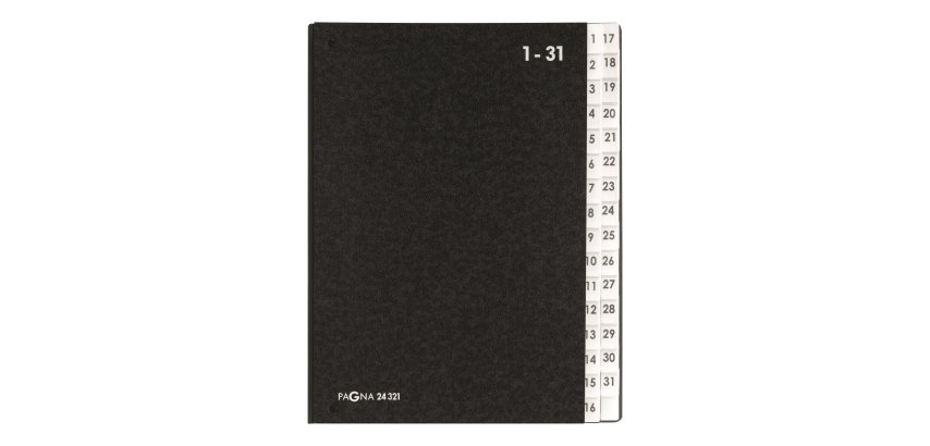 Trieur à soufflet, format A4, 1-31, noir