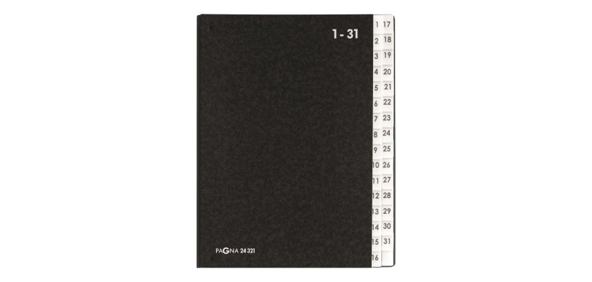 Trieur à soufflet, format A4, 1-31, noir