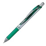 Roller pentel energel rétractable pointe metal moyenne 0.7mm rechargeable clip métal coloris vert