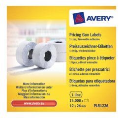 Avery PLR1226 self-adhesive label Price tag White 15000 pc(s)