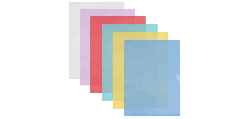 Chemise coin plastique Oxford Fard'Liss A4 PVC 20/100e - Paquet de 10 pochettes