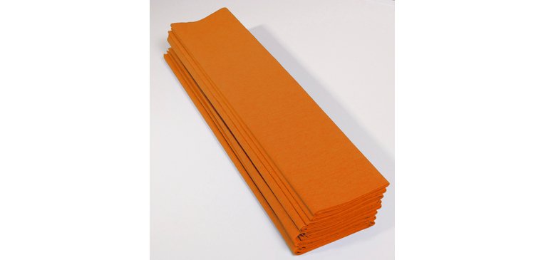 PAPIER CRÉPON, Paquet de 10 feuilles pliées 40% au format 2x0,50m - Jaune or