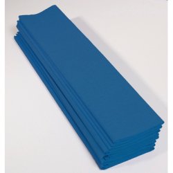 PAPIER CRÉPON, Paquet de 10 feuilles pliées 40% au format 2x0,50m - Bleu pétrole
