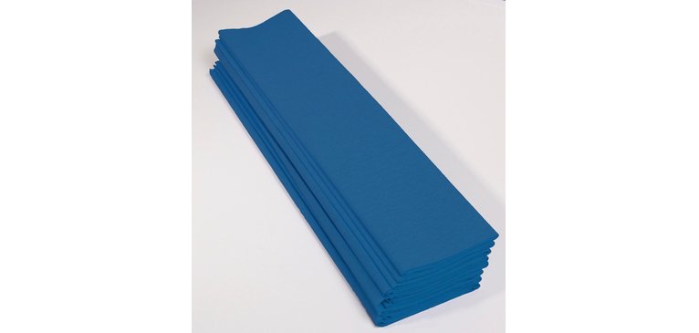 PAPIER CRÉPON, Paquet de 10 feuilles pliées 40% au format 2x0,50m - Bleu pétrole