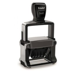Tampon dateur trodat ligne prodateur timbre 5460 monture seule 56x33mm 6 lignes maximum date 4mm coloris noir rouge bleu