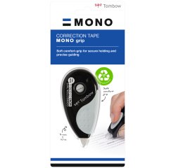Correcteur tombow mono grip dévidoir ruban 5mmx10m application frontale réécriture immédiate