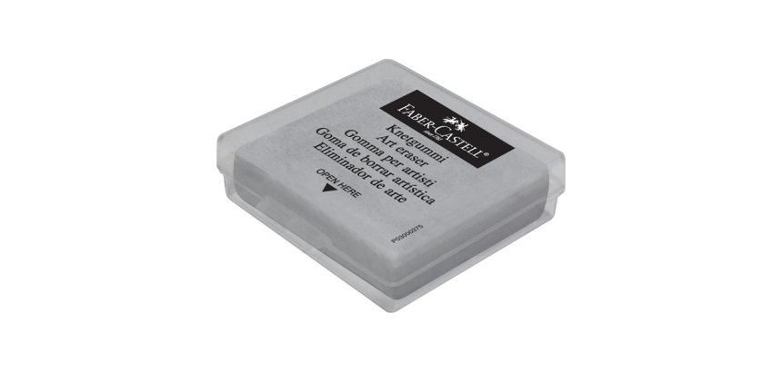 Gomme faber castell mie de pain corrige dessins pastel crayon fusain coloris gris étui plastique