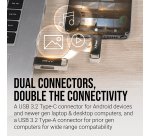 PNY DUO LINK USB flash drive 64 GB USB Type-A / USB Type-C 3.2 Gen 1 (3.1 Gen 1) Stainless steel