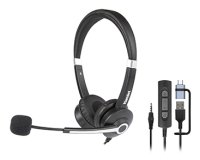 Hamlet HHEADM-UJX headphones/headset Wired Handheld Calls/Music USB Type-C Black