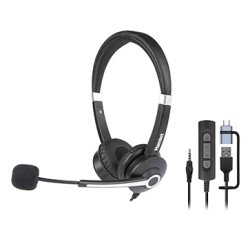Hamlet HHEADM-UJX cuffia e auricolare Cablato Portatile Musica e Chiamate USB tipo-C Nero