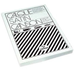 Papier calque canson satin très transparent résistant grattage arrachage 90/95g 50x65cm feuille