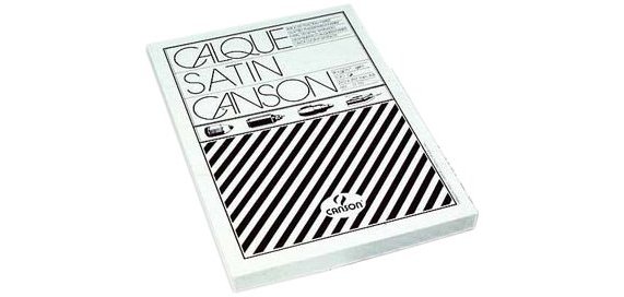 Papier calque canson satin très transparent résistant grattage arrachage 90/95g 50x65cm feuille
