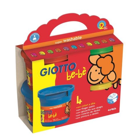 Giotto Be-Be washable finger paint Blue, Green, Red, Yellow