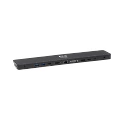 Tripp Lite U442-DOCK7D-B Estación de Conexión USB C, Pantalla Triple - 4K HDMI y DP, VGA, USB 3.2 Gen 1, Hub USB A y USB C, GbE, Carga PD de 100W, Negro