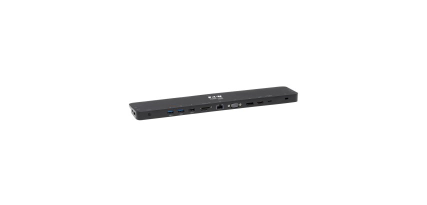 Tripp Lite U442-DOCK7D-B Estación de Conexión USB C, Pantalla Triple - 4K HDMI y DP, VGA, USB 3.2 Gen 1, Hub USB A y USB C, GbE, Carga PD de 100W, Negro