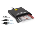 Hamlet HUSCR-ACY smart card reader Indoor USB USB Type-A/USB Type-C Black