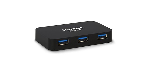 Hamlet Hub Usb 3.0 a 4 porte 5 Gbps con alimentatore