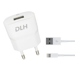 DLH Chargeur secteur USB-A 5W avec cable Apple Lightning pour iPhone