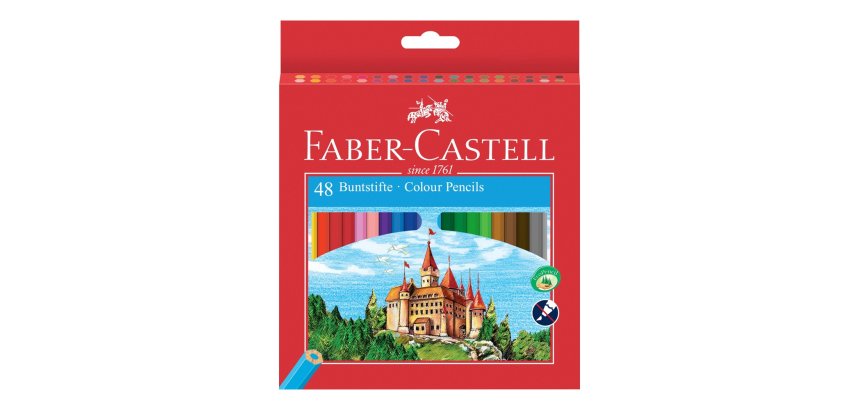FABER-CASTELL Crayons de couleur CASTLE, étui de 48