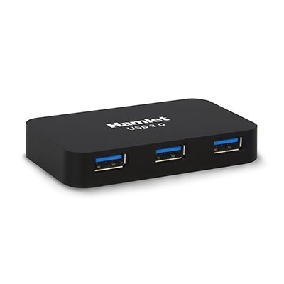 Hamlet XHUB430BK interface hub USB 3.2 Gen 1 (3.1 Gen 1) Micro-B 5000 Mbit/s