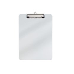 Porte-bloc en plastique, A4, transparent, pince
