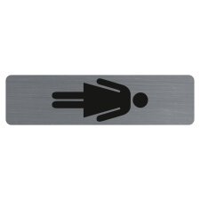 Plaque verticale adhésive imitation aluminium Dame 16,5X4,4 cm 67168E