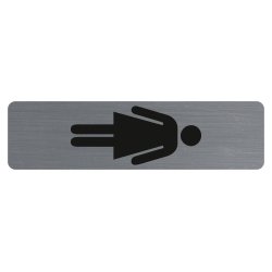 Plaque verticale adhésive imitation aluminium Dame 16,5X4,4 cm 67168E