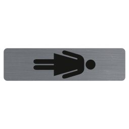 Plaque verticale adhésive imitation aluminium Dame 16,5X4,4 cm 67168E